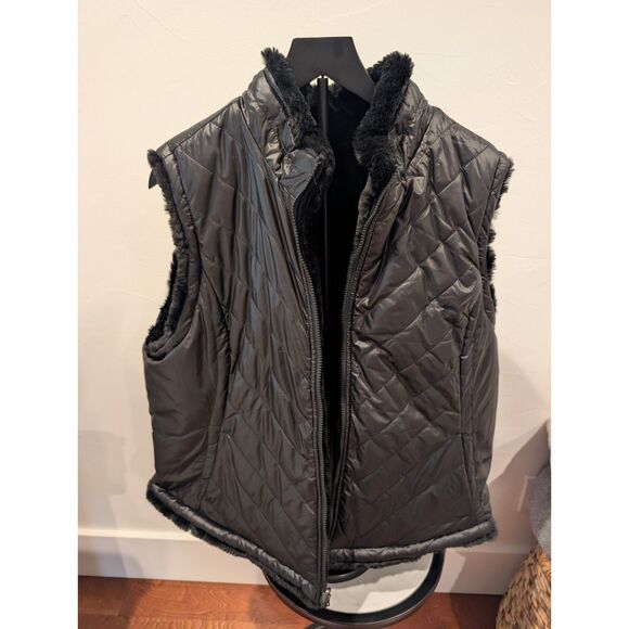 Original by Nicole Miller Faux Fur Reversible Vest • Cozy Winter Layer - Picture 3 of 6